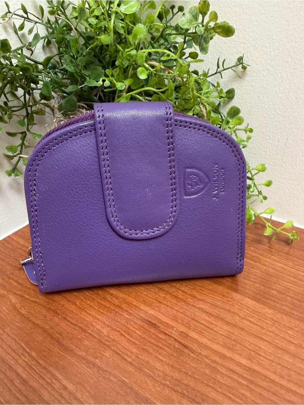 J. Wilson London Purple Leather Wallet with RFID NWOT